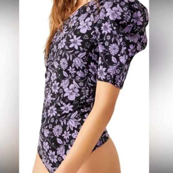 FREE PEOPLE Somethin' Bout You Floral Stretch Knit Bodysuit. NWOT - Picture 4 of 8